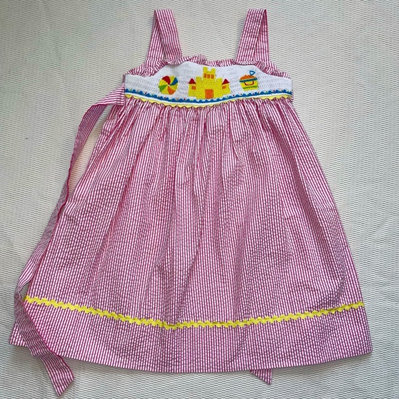 Smocked Sand Castle Dress - Picture 1 of 3